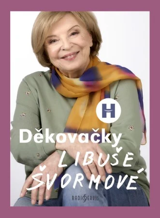 Portrét Libuše Švormové s barevným šátkem a nápisem Děkovačky