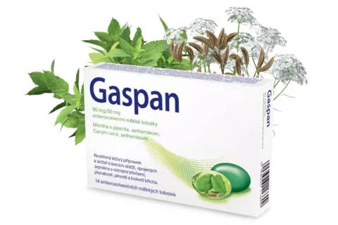 Balení léku Gaspan pro bolesti žaludku a trávení